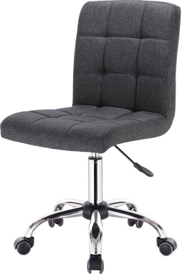 Bureaustoel Linnen Zonder Armleuning Verstelbaar Donkergrijs 42x91 cm