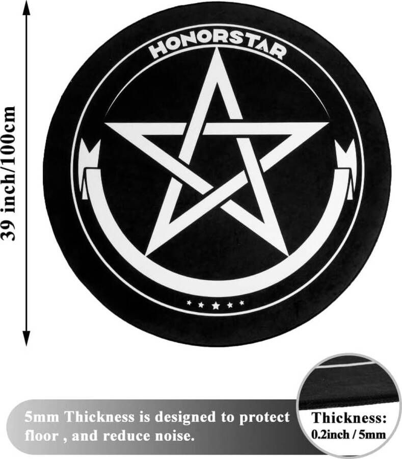 100cm Round Non-Slip Office Gaming Chair Mat for Carpet Soft Scratch Resistant Washable Floor Protector for Home Office Gaming Room Black - Foto 2