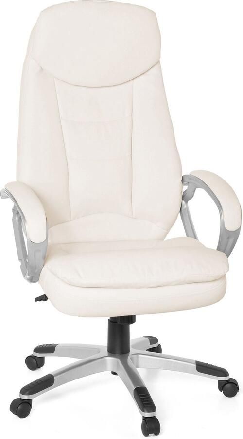 Rootz Living Rootz Bureaustoel met hoge rugleuning Directiestoel Bureaustoel Lendensteun Zachte vulling 100% polyurethaan 67 cm x 58 cm x 128 cm