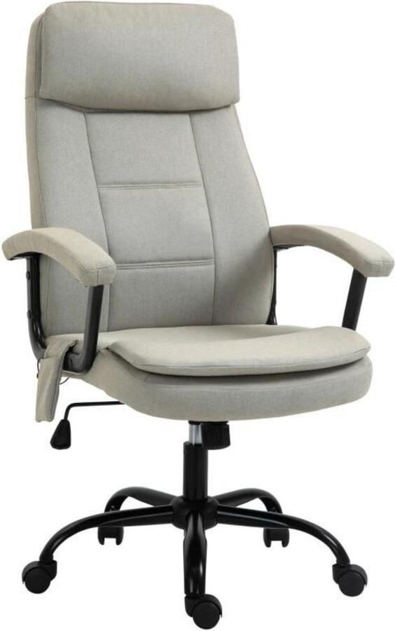 Merkloos Bureaustoel met relaxfunctie Ergonomische bureaustoel Game stoel Gaming stoel Beige 63 x 70 x 112-121 cm