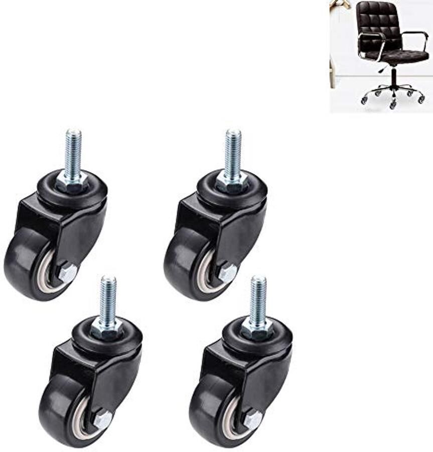 Bureaustoel met zwenkwielen en vloerbescherming 1 5 inch rubber voor alle vloeren