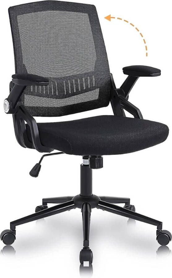 Bureaustoel Office Chair met opklapbare armleuningen ergonomic chair computerstoel met gewatteerde arm en zitting ergonomische bureaustoel voor thuis en op kantoor - Foto 2