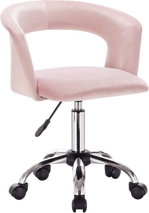 Bureaustoel op wielen Arian Velvet Voor volwassenen Roze Ergonomische bureaustoel In hoogte verstelbaar