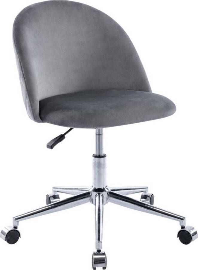 Vente-unique Bureaustoel Velours Grijs Verstelbare hoogte MELBOURNE L 51.5 cm x H 74.5 cm x D 57 cm