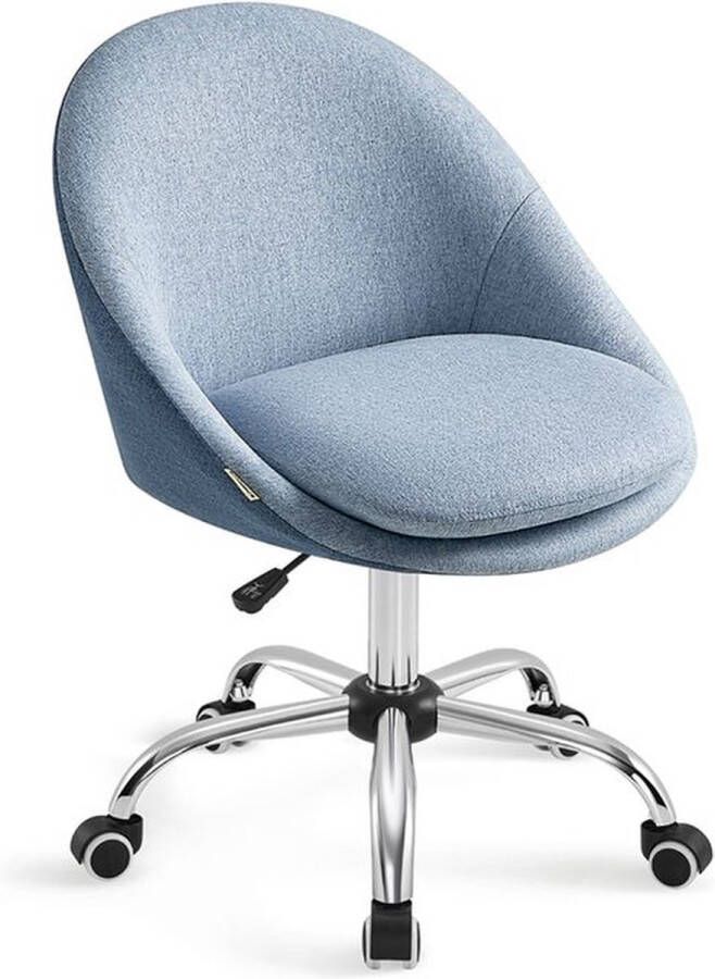 Woon Wereld Bureaustoel – Werkstoel – Gewatteerde zitting – In hoogte verstelbaar – Rond – Blauw