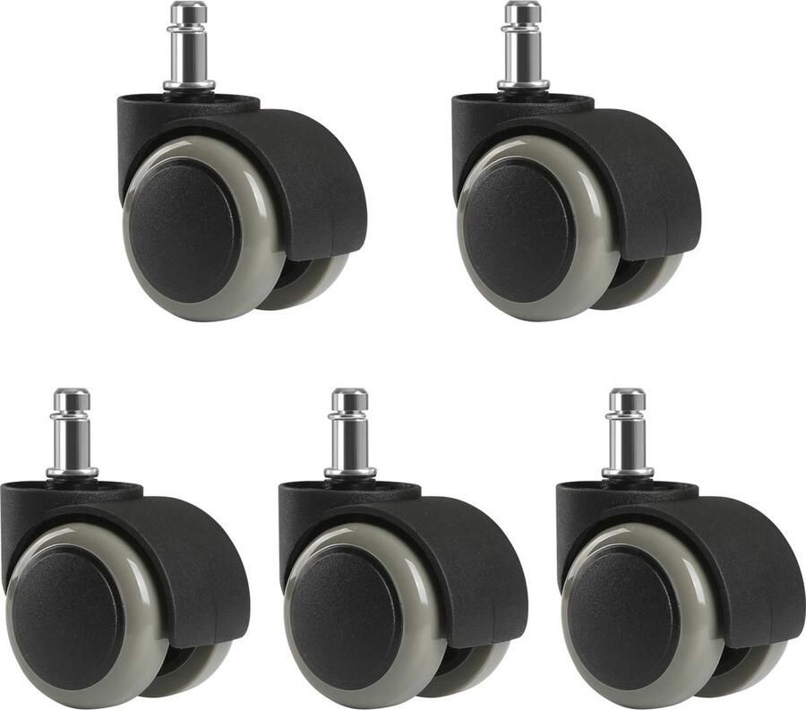 Bureaustoel Wielen 10mm Pin Vervangingsset van 5 Zachte Rollers voor Vloerbescherming