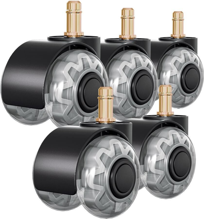 Bureaustoel Wieltjes Bureaustoelwielen Zwenkwielen 10mm Set van 10 Thuiswerken zonder Bureaustoelmat of Vloerbeschermer