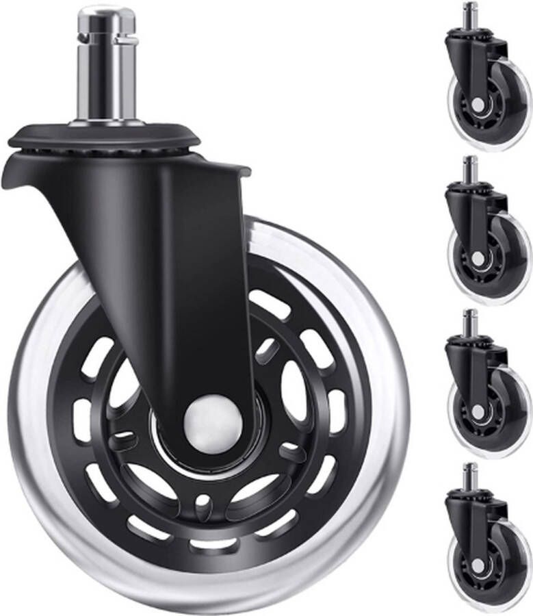 Bureaustoel Wieltjes Zwenkwielen Rubberen bureau wielen 5 stuks