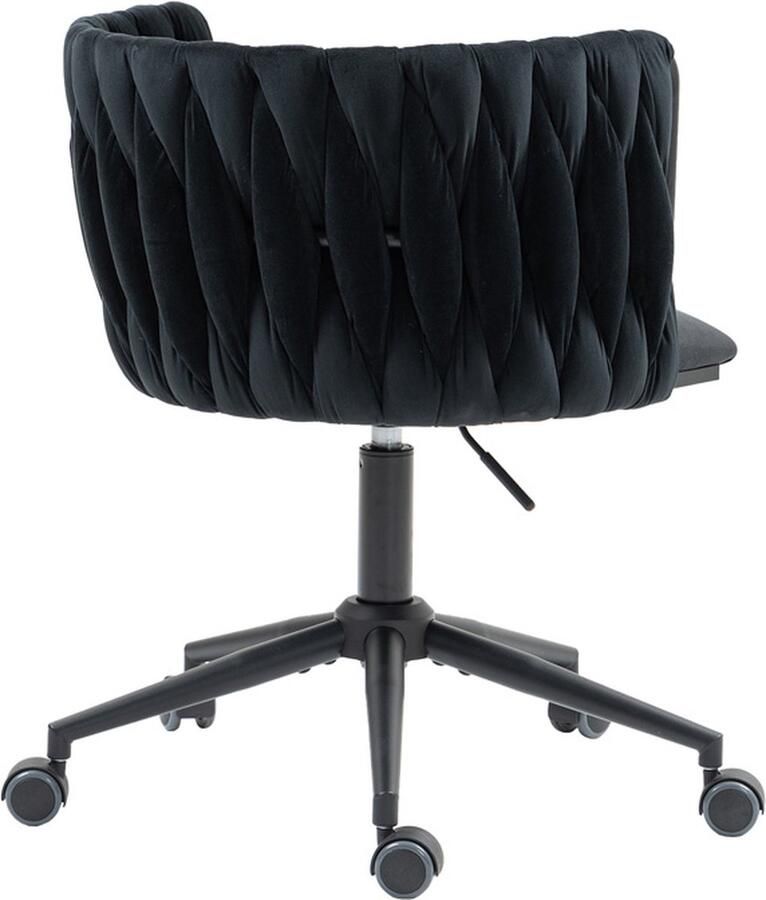 GOTAGEE Bureaustoel woonkamerfauteuil 5 wielen draaistoel vrijetijdsstoel holle rugontwerp