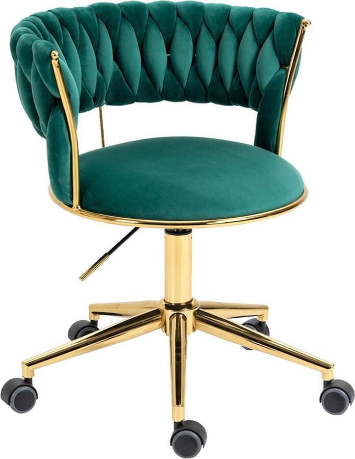 GOTAGEE Bureaustoel woonkamerstoel draaistoel cosmetica stoel barstoel fluweel