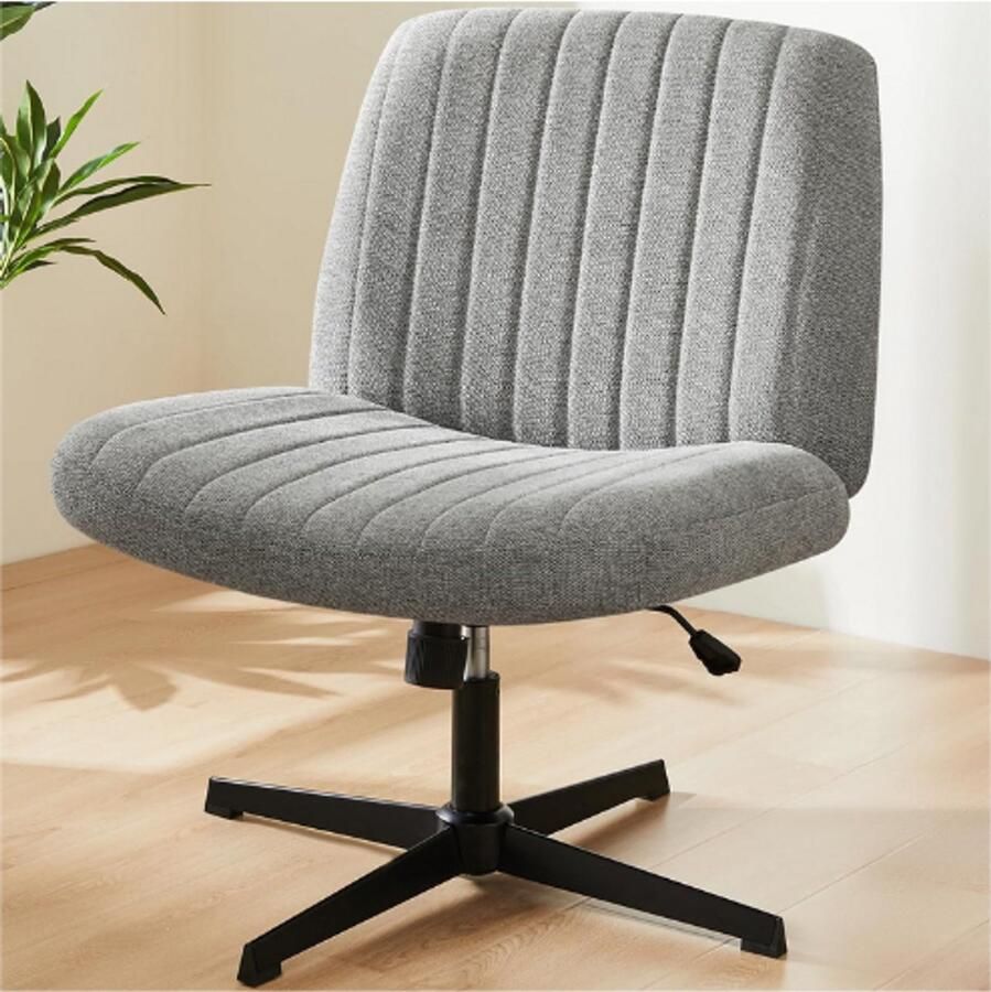 Bureaustoel Zonder Armleuningen Bureaustoel Met Stoffen Bekleding Leesstoel Met Brede Bekleding Om In Kleermakersstoel Te Zitten In Hoogte Verstelbaar 360 Graden Draaistoel Voor Thuis