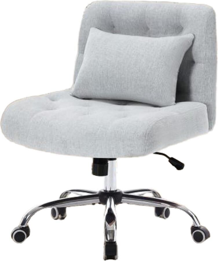 Bureaustoel zonder armleuningen draaistoel linnen bureaustoel met lendensteun make-up stoel met wielen fauteuil voor slaap- studeerkamer draagvermogen 160 kg