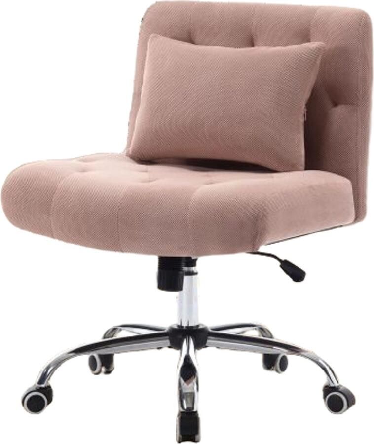 Bureaustoel zonder armleuningen draaistoel linnen bureaustoel met lendensteun make-up stoel met wielen fauteuil voor slaap- studeerkamer draagvermogen 160 kg