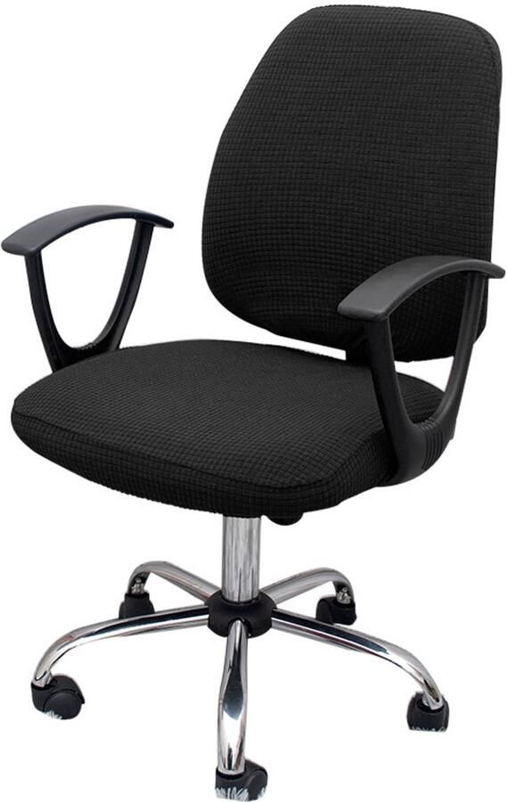 Bureaustoelhoes Bureaustoel hoes Zwart Universeel Voor rugleuning en zitting Waterafstotende stoelhoes Elasticiteit Kantoor en thuisgebruik wasbaar