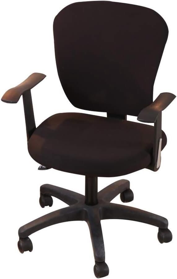Bureaustoelhoes Chair cover Stoelhoezen Zetelhoes Stoelbeschermers Gespleten Afneembaar Stretchhoes Zwart Polyester Voor rugleuning en zitting Wasmachine bestendig