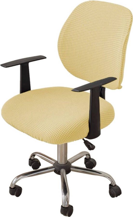 Bureaustoelhoes stretch hoes voor bureaustoel elastische stoelhoezen spandex kantoor computerstoelhoezen afneembaar wasbaar voor bureaustoel stretch stoelhoezen geel 1 stuk