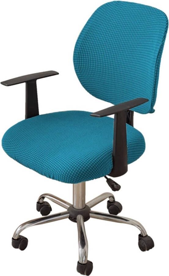 Bureaustoelhoes stretch hoes voor bureaustoel elastische stoelhoezen spandex kantoor computerstoelhoezen afneembaar wasbaar voor bureaustoel stretch stoelhoezen blauw 1 stuk