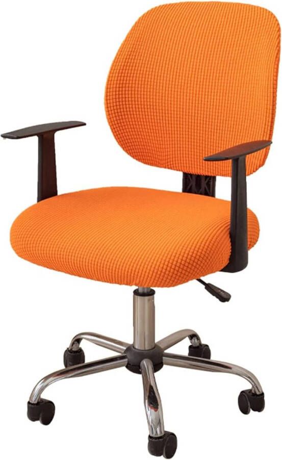 Bureaustoelhoes stretch hoes voor bureaustoel elastische stoelhoezen spandex kantoor computerstoelhoezen afneembaar wasbaar voor bureaustoel stretch stoelhoezen oranje 1 stuk