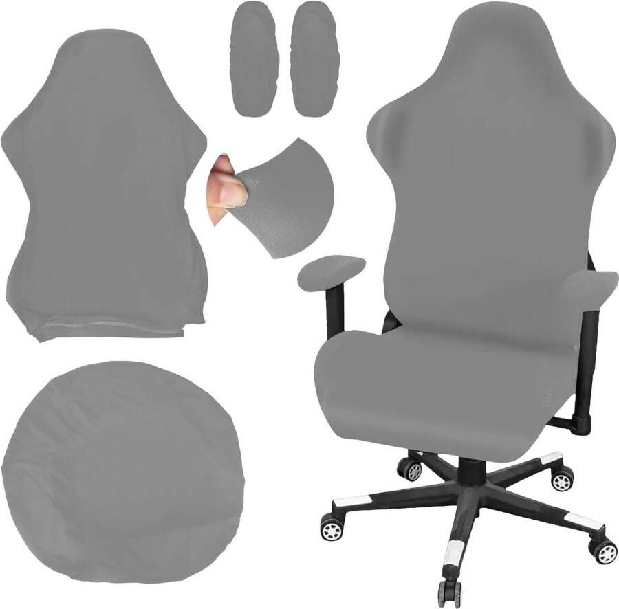 Bureaustoelhoesset 4-delige gamingstoelhoes universele bureaustoelhoes hoezen voor stoelen met armleuningen stoelachterkant stoelhoes bureaustoel voor computerstoelen pc-stoelhoes