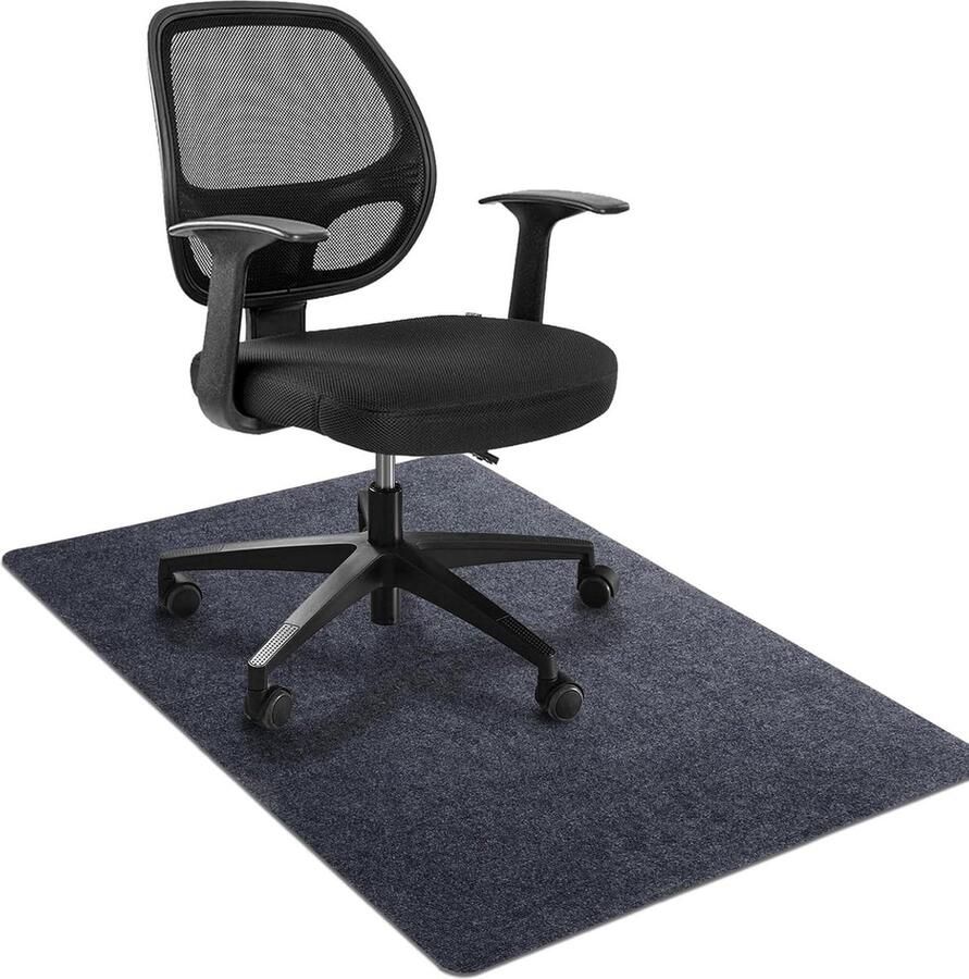 Bureaustoelmat 120 x 90 cm voor hardhouten vloeren antislip vloermat kantoor donkergrijs 140 x 90 cm