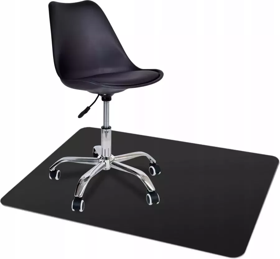 Bureaustoelmat PVC Vloermat bureaustoel Vloerbeschermer Beschermt harde vloeren 100x140cmx0 5mm Zwart- 1mm