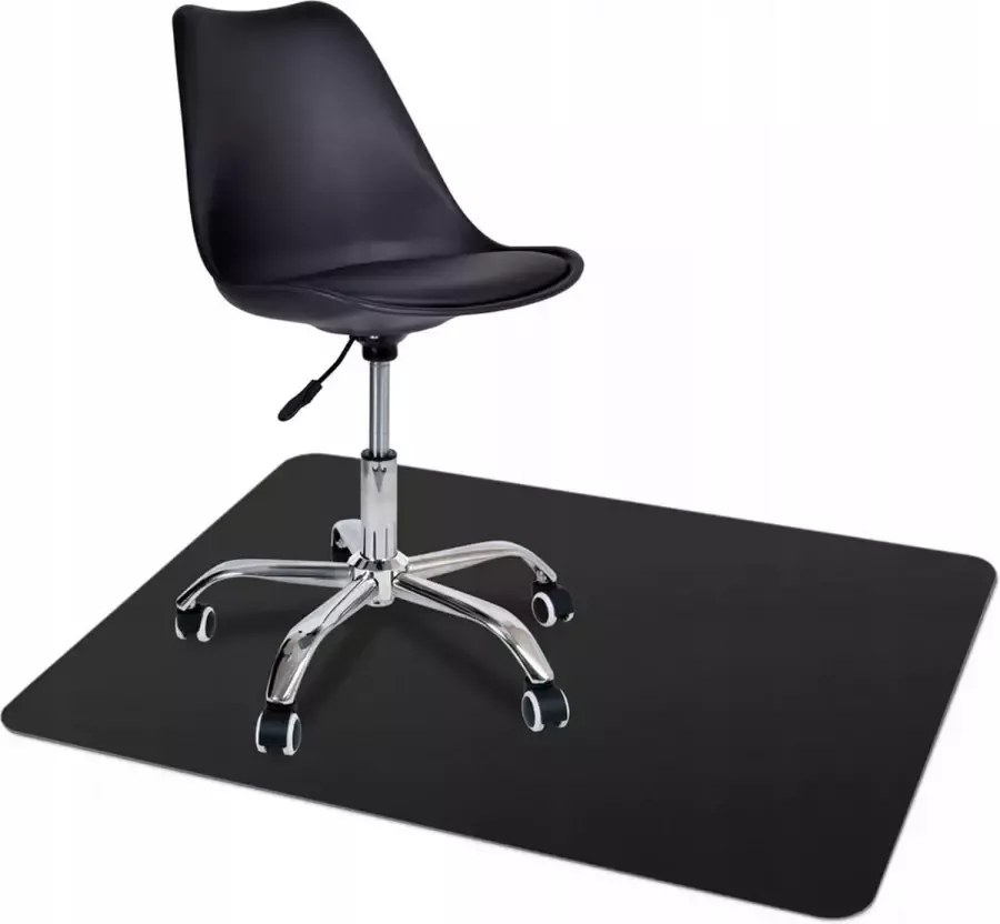 Bureaustoelmat PVC Vloermat bureaustoel Vloerbeschermer Beschermt harde vloeren 70x100cm Zwart