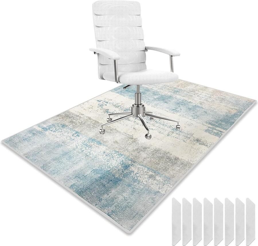Bureaustoelonderlegger bureaustoel 122 x 92 cm vloerbeschermingsmat krasbestendige vloermat stoelonderlegger antislip tapijt voor harde vloeren parket laminaat decoreer kantoor