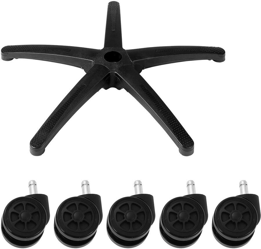 Bureaustoelonderstel Als Vervanging 28 Inch 2500 Lbs Statisch Draagvermogen Robuust Universeel Bureaustoelonderstel met 5 Wielen En Versterkte Poten Zwart