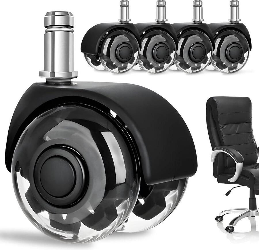 Bureaustoelwielen 10 x 22 mm 5 stuks reserve wielen voor bureaustoelen gaming stoel wielen stille rubberen wielen voor harde vloeren parket tapijt Chair Casters(tyres)