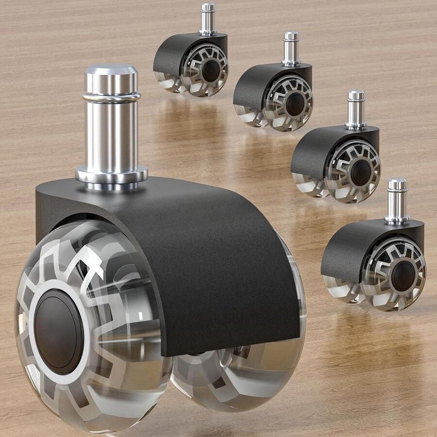 Bureaustoelwielen 11 mm x 22 mm set van 5 vloerbeschermingsmat parket laminaat tapijt stil