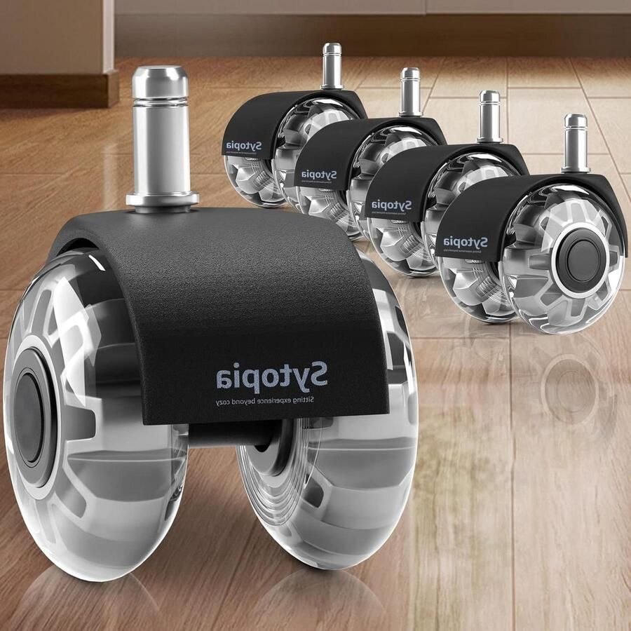 Bureaustoelwielen 11 mm x 22 mm super stille en zachte wieltjes geschikt voor harde vloeren 5-delige set Chair Casters(tyres)