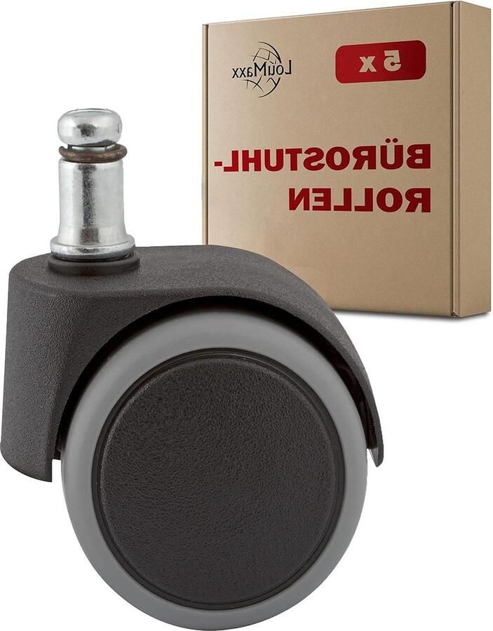 Bureaustoelwielen 50mm diameter Set van 5 Geruisloos en Slijtvast Laminaat Parket Stoelwielen Harde Vloeren Pen 11mm Chair Casters(tyres)