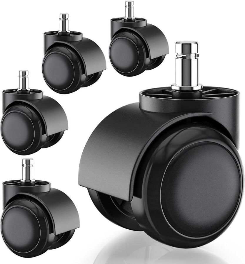 Bureaustoelwielen alleen voor 1KEA 5 stuks 10 mm x 22 mm wielen voor gamingstoelen parket tegels harde vloeren laminaat 250 kg vervangingswielen meubelaccessoires