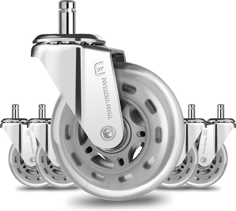 Bureaustoelwielen set van 5 10 mm x 22 mm vervangen wielen voor harde vloeren geschikt voor 1KEA stoelwielen Chair Casters(tyres)