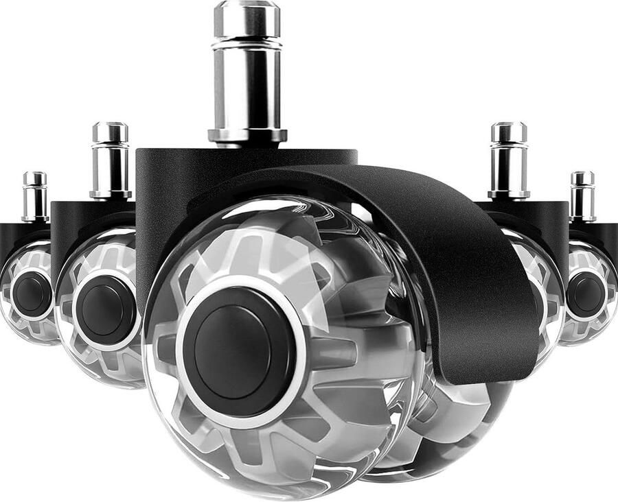 Bureaustoelwielen set van 5 1200 kg draagvermogen voor harde vloeren 360 graden rotatie superstil hardhouten vloeren Chair Casters(tyres)
