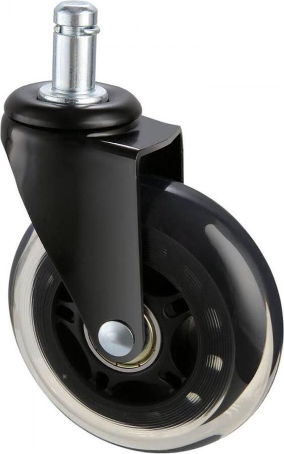 Bureaustoelwielen (set van 5) φ76 2MM vervangende harde vloerwielen gemaakt van polyurethaan bureaustoelwielen 59kg draagvermogen draaistoelwielen ideaal voor bureaustoelen gamestoelen draaistoelen