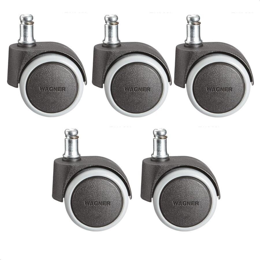 Bureaustoelwielen Set van 5 Zacht Loopvlak Ø 50 mm Intervalrem Draagvermogen 50 kg