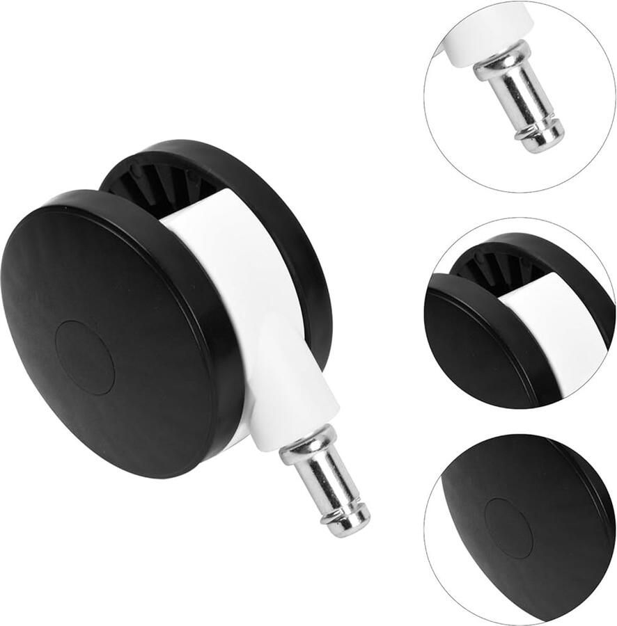 Bureaustoelwielen wielen voor harde vloeren 5-delige set reservewielen bureaustoelwielen rubberen wielen bureaustoel voor tapijt en parketvloeren en tegels 65 mm tot 300 kg