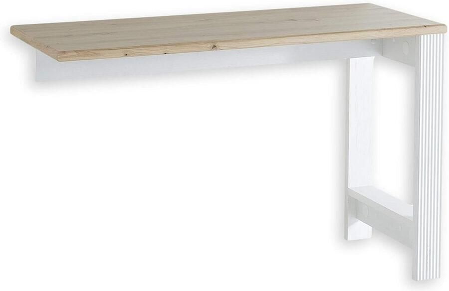 Bureautafel hoekbureau JASMIN licht pijnboom Artisan eiken look hoekbureau uitbreiding werkblad landelijke stijl kantoormeubilair complete set 120 x 76 x 50 cm (B H D)