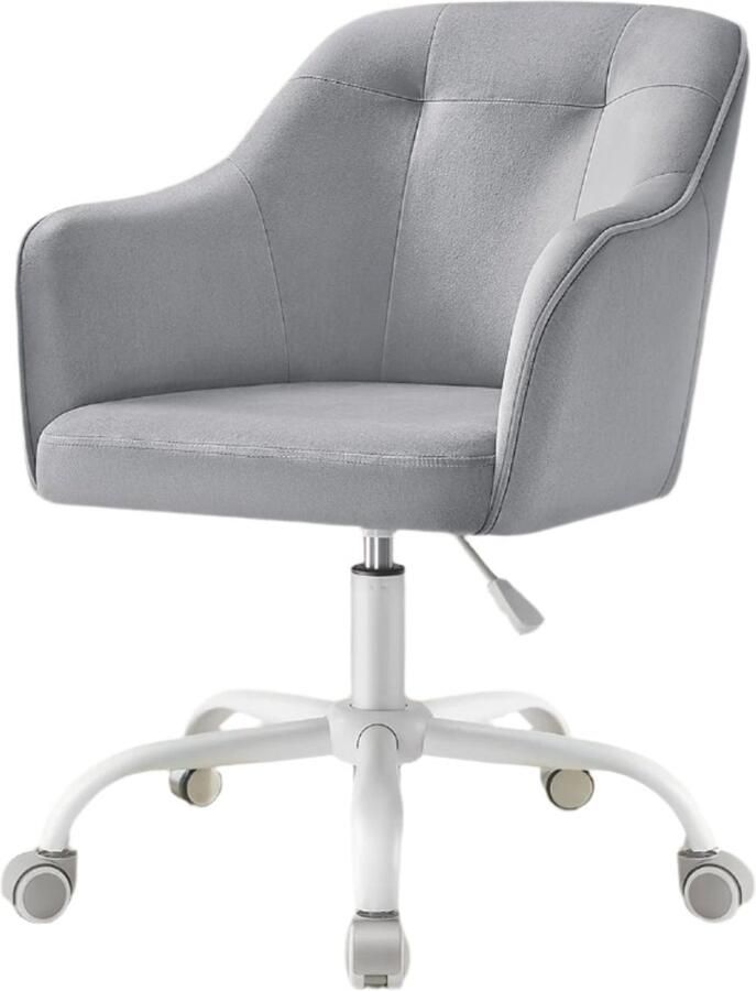Business Chair Swivel Chair Desk Stoel Ergonomische ondersteuning 64x64x (83-93) CM Grijs fluweel