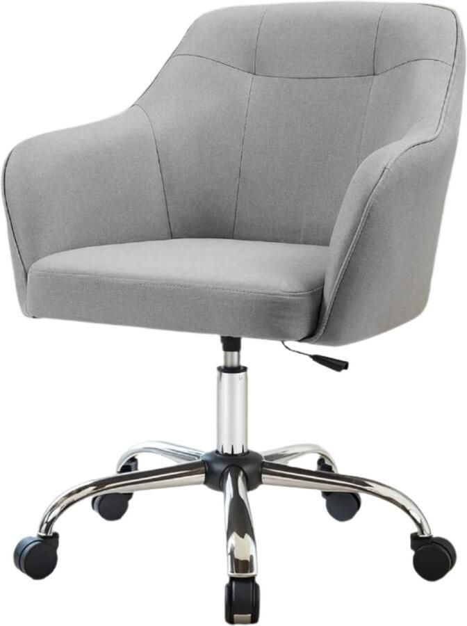 Business Chair Swivel stoel Bureaustoel Verstelbaar comfort 65 x 69 x (83-93) cm 45-55 cm stoelhoogte Grijze linnen afwerking