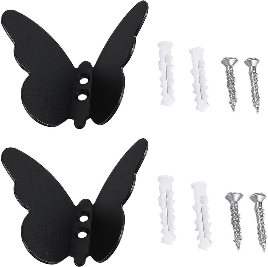 Bustlwor 2 stuks creatieve vlinder kapstokhaken vlinder kapstokhaken vlinder opberghaken geschikt voor slaapkamer badkamer en andere plaatsen