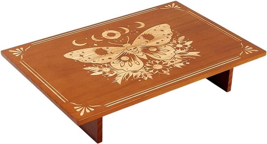 Butterfly Stages Old Table 30x20cm Houten Meditatie Tafel Altar Wiccan Tafels Gegraveerde Mystieke Decoratie Wicca