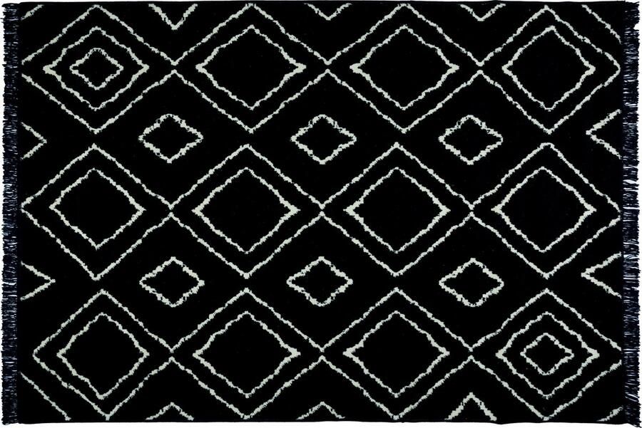 FURNILUX Vloerkleed Rox 160x230cm Groove Zwart