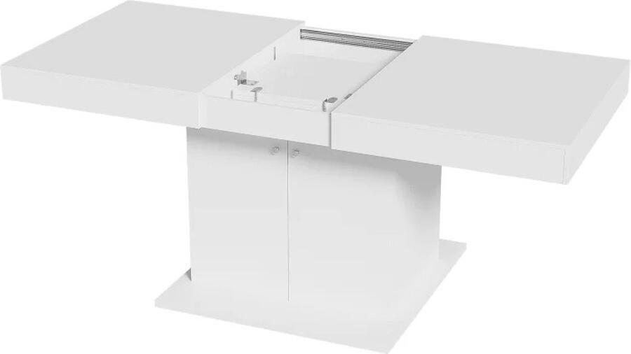 ByLoesje Verlengbare Eettafel Uitschuifbaar Bergruimte Wit Multifunctioneel Modern