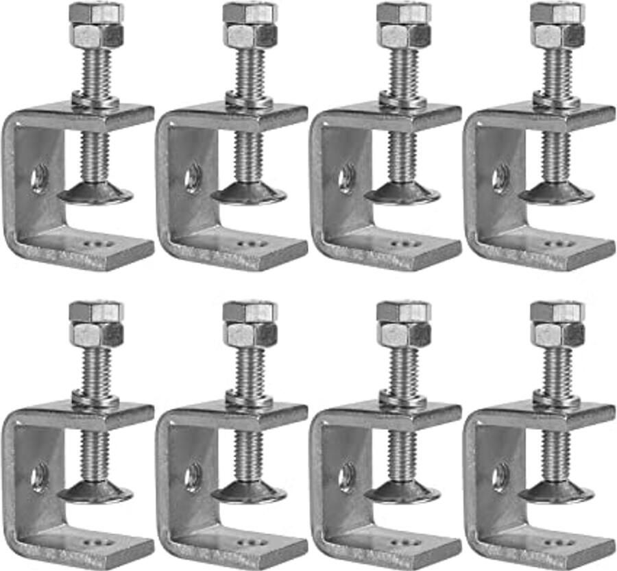 C-klemmen set van 8 stuks 30 mm roestvrij staal instelbereik 0-25 mm ideaal voor lassen timmerwerk en houtbewerking