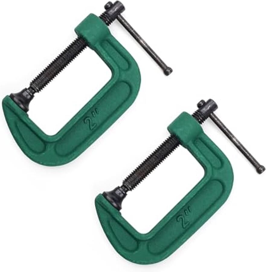 C-schroefklemmen 50 mm verstelbare metalen klemmen voor hout en meubelbouw 2 stuks met T-greep schroef