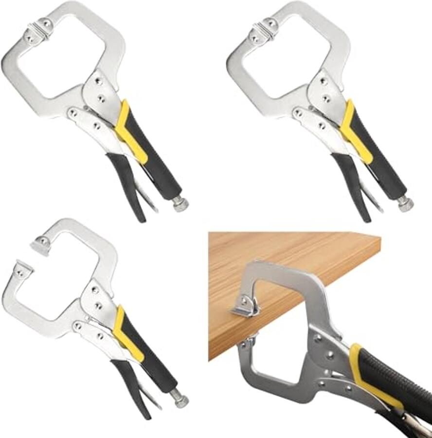 C-vergrendelingsklemmen 27 9 cm 4 stuks Verstelbare Nikkelklemmen voor Houtbewerking en Lassen