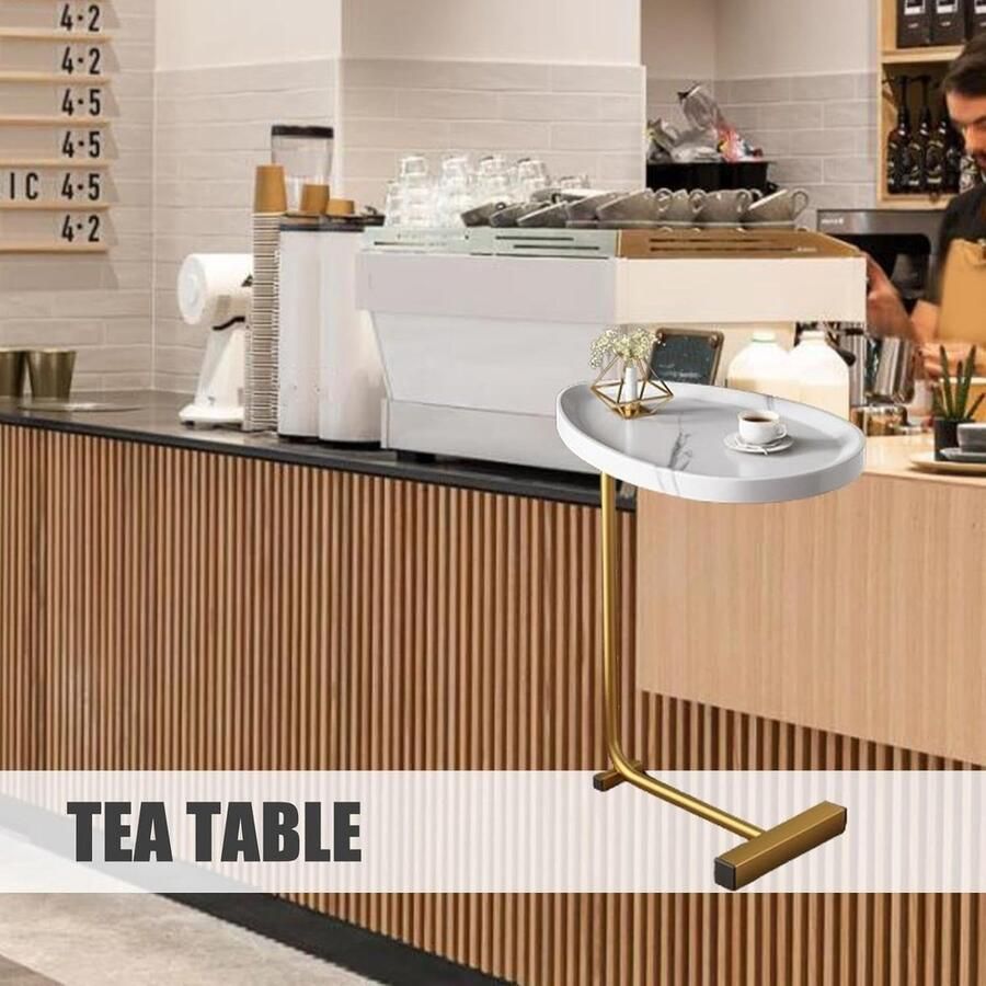 C-vorm bijzettafel C-vorm salontafel mobiel C-vorm bijzettafel C-vorm bank bijzettafel C-vorm koffie thee bank bijzettafel C-vorm nachtkastje lade kleine tv-lade tafel metalen frame voor rustieke