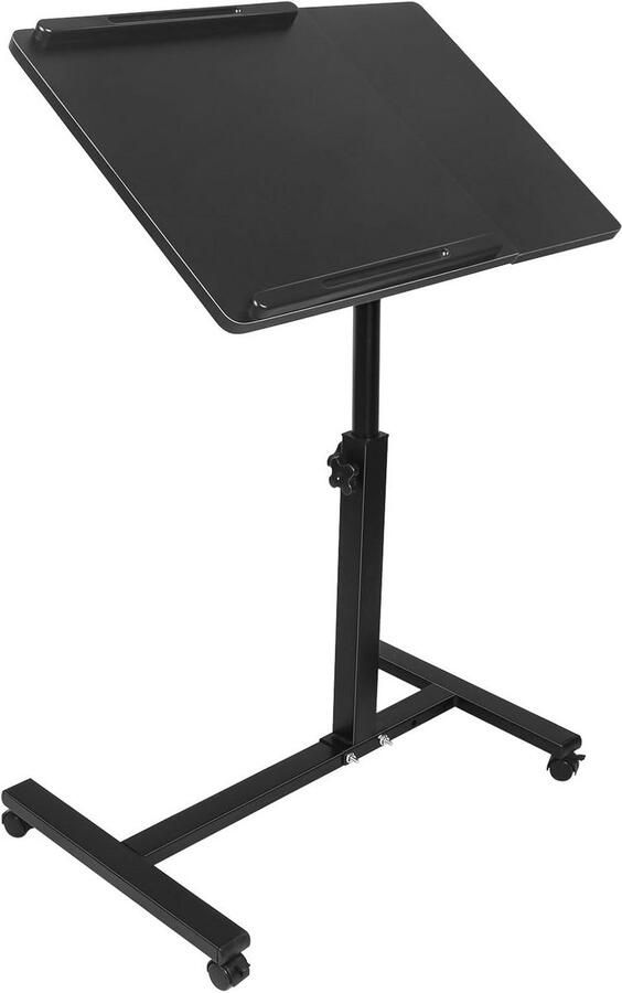 C-vormige Bijzettafel met Wieltjes Multifunctionele Koffietafel voor Woonkamer en Slaapkamer